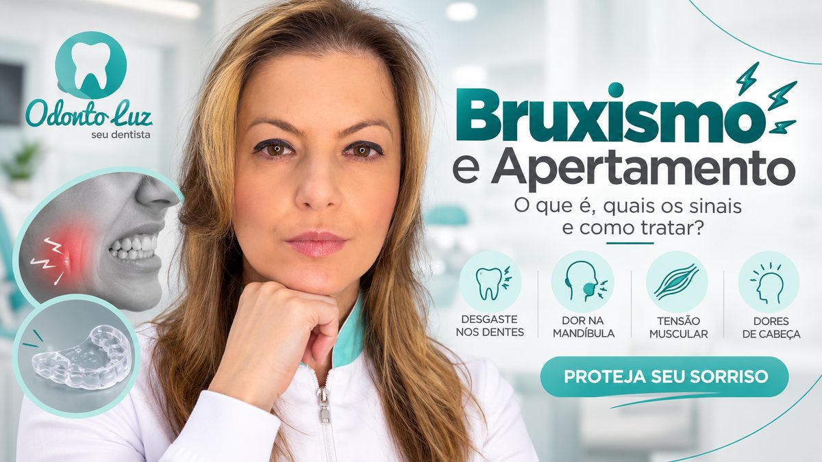 Dra. Wilsielen Sanches Luz, da Odonto Luz, em arte sobre bruxismo e apertamento, com uma placa oclusal transparente